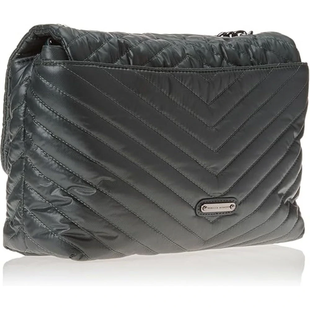 Rebecca Minkoff Edie Flap Shoulder Bag Jumbo‎ Jade Gunmetal